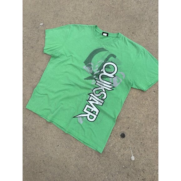 Quicksilver Vintage Y2K Faded Light Green Surfer / Skater  Graphic T Shirt - Picture 3 of 8
